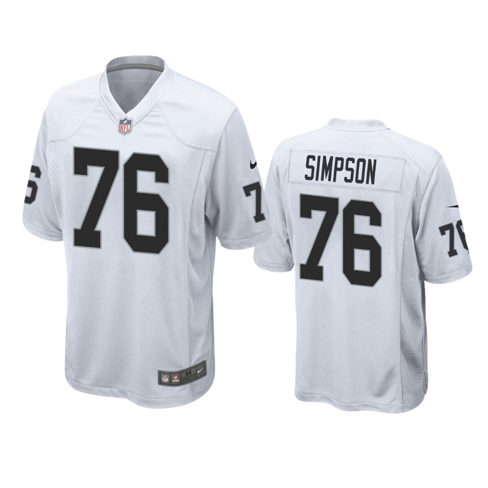 men's john simpson raiders white game jersey