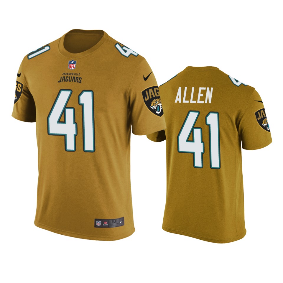 men's josh allen jaguars gold color rush t shirt