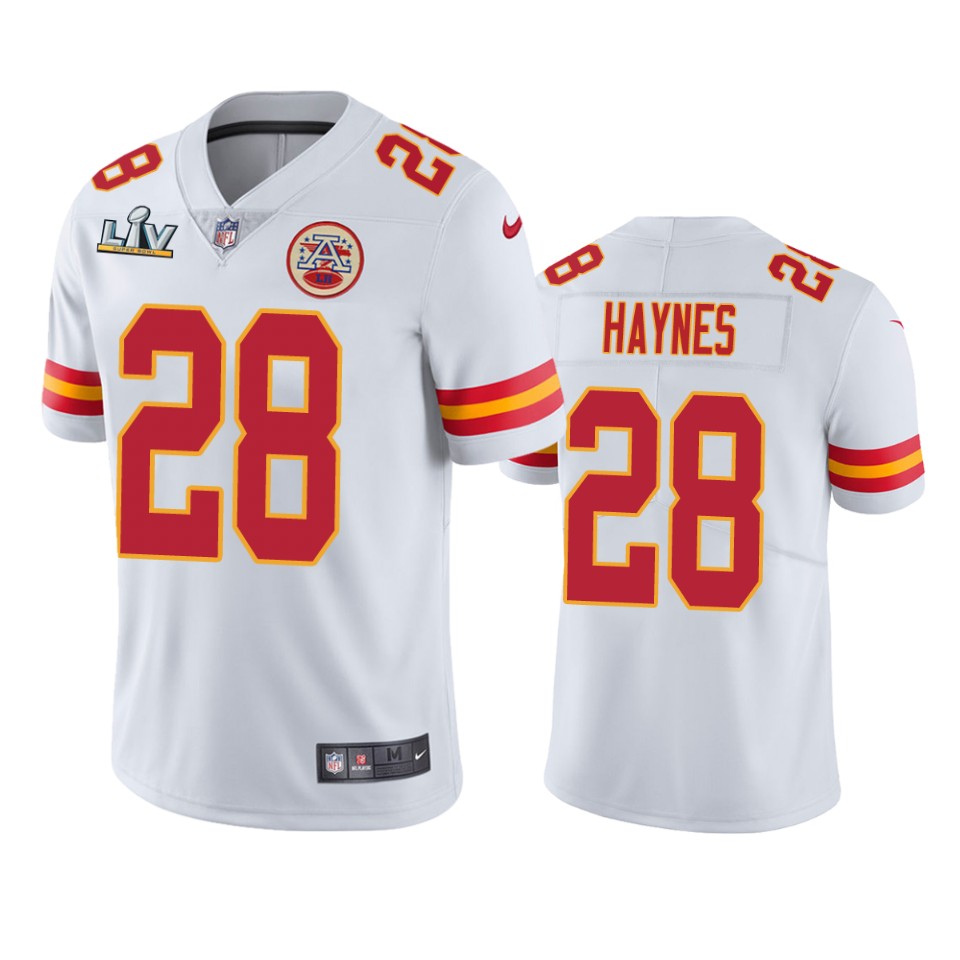 men's kansas city chiefs abner haynes white super bowl lv vapor limited jersey