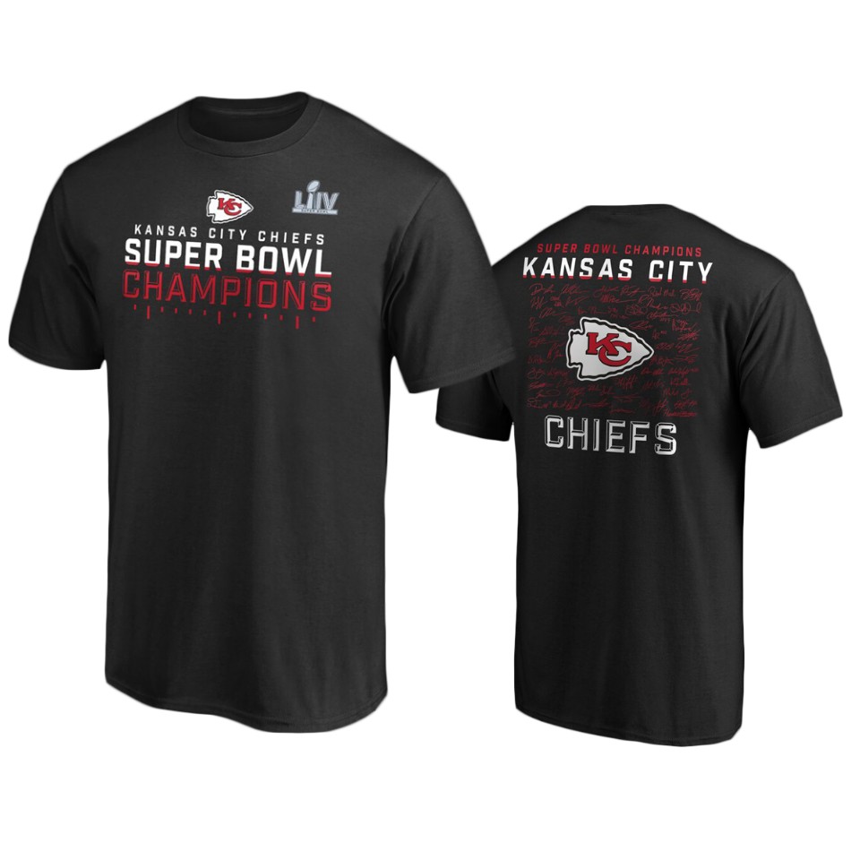 men's kansas city chiefs black super bowl liv champions hurry up roster t shirt