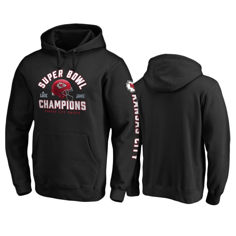 men's kansas city chiefs black super bowl liv champions lateral hoodie