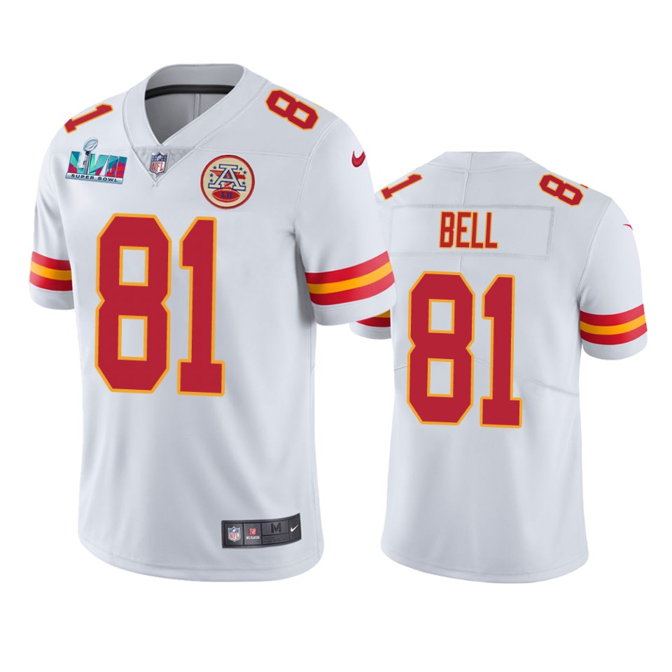 men's kansas city chiefs blake bell white super bowl lvii vapor limited jersey