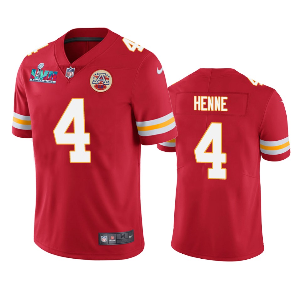 men's kansas city chiefs chad henne red super bowl lvii vapor limited jersey