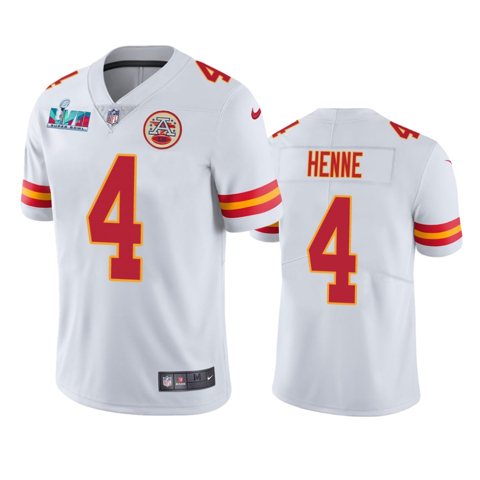 men's kansas city chiefs chad henne white super bowl lvii vapor limited jersey