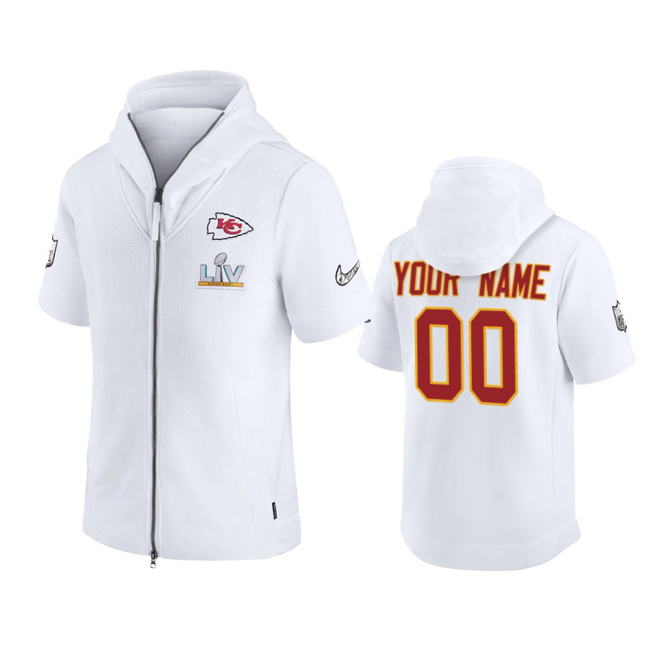 men's kansas city chiefs custom red super bowl lv full zip hoodie