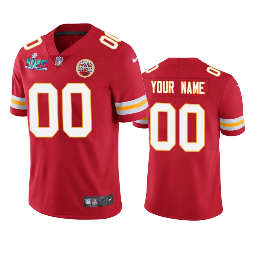men's kansas city chiefs custom red super bowl lvii vapor limited jersey
