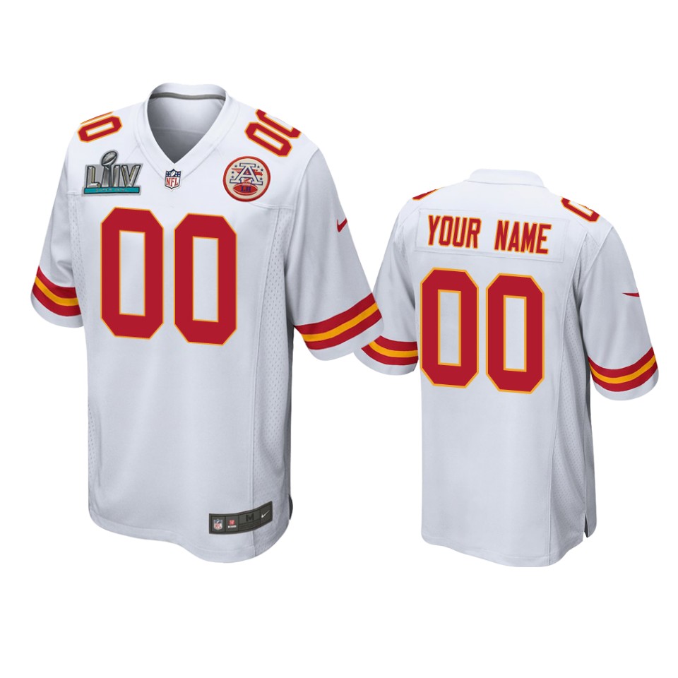 men's kansas city chiefs custom white super bowl liv game jersey