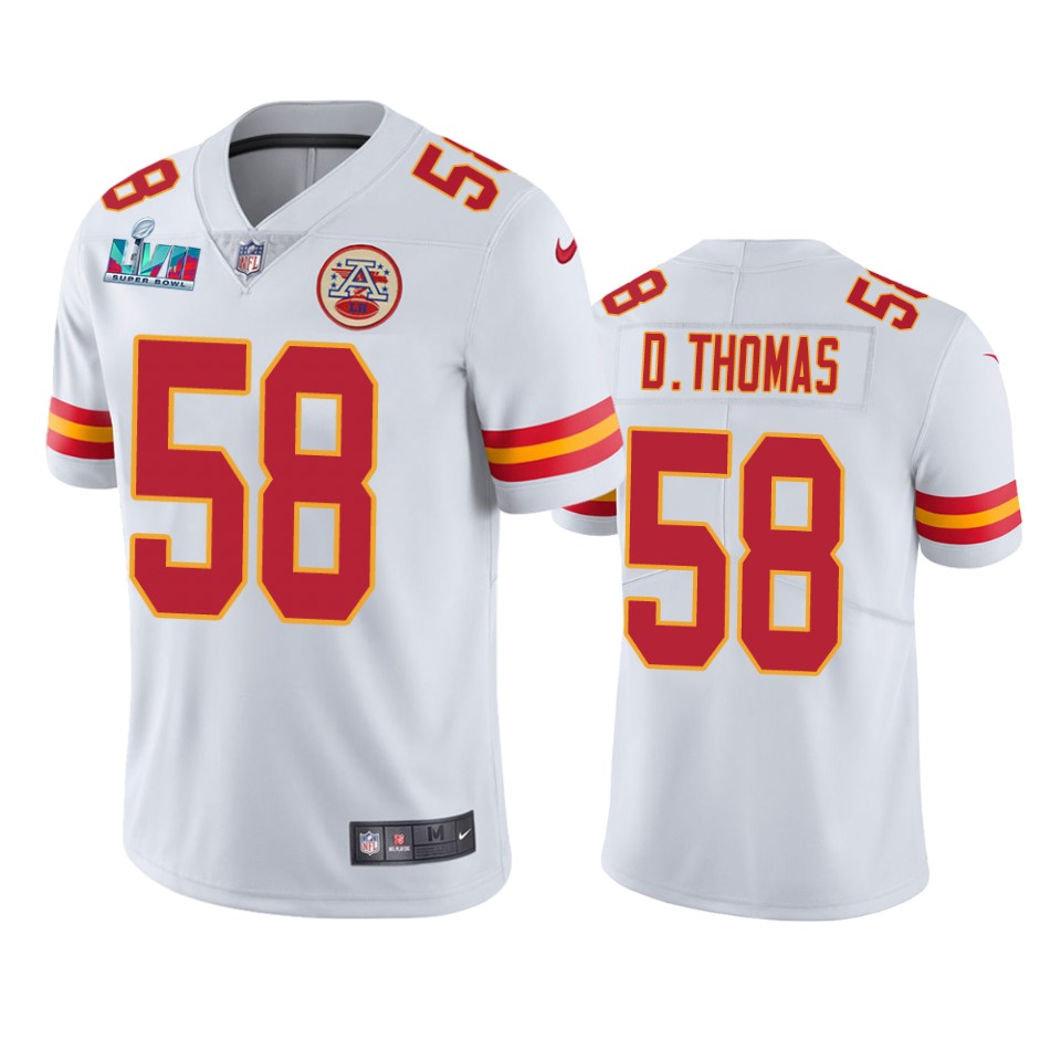 men's kansas city chiefs derrick thomas white super bowl lvii vapor limited jersey