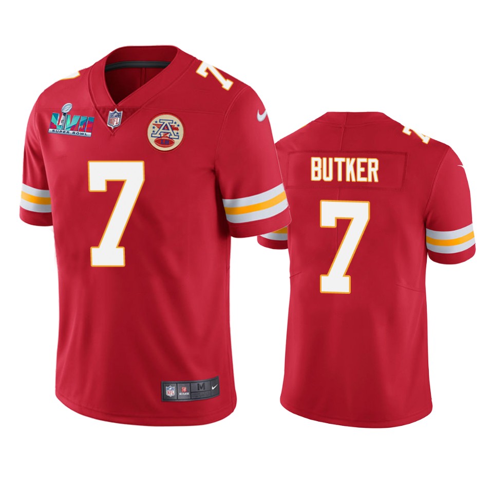 men's kansas city chiefs harrison butker red super bowl lvii vapor limited jersey