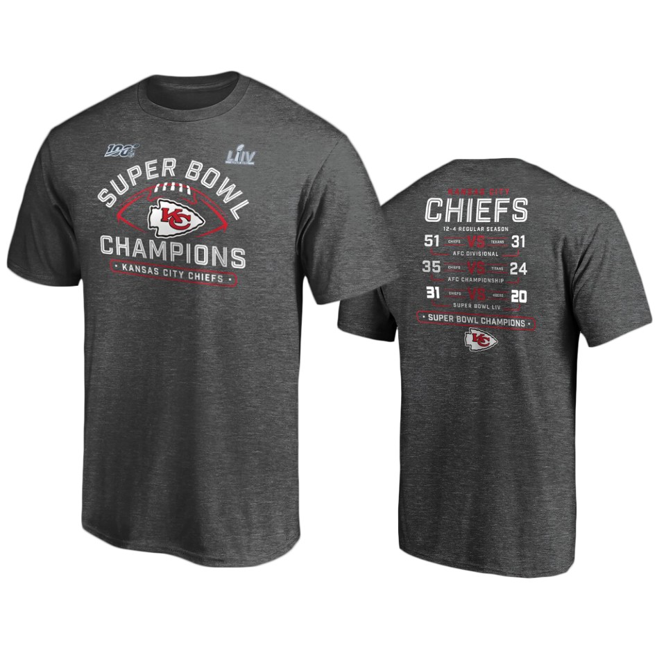 men's kansas city chiefs heather charcoal super bowl liv champions formation schedule t shirt