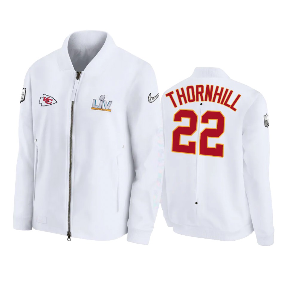 men's kansas city chiefs juan thornhill white super bowl lv diamond coaches jacket