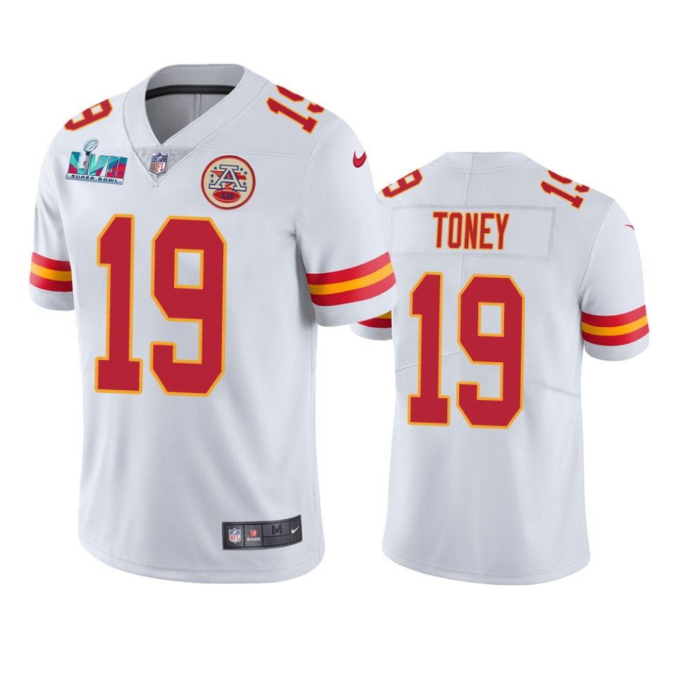 men's kansas city chiefs kadarius toney white super bowl lvii vapor limited jersey