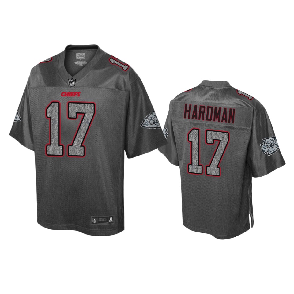 men's kansas city chiefs mecole hardman heather charcoal static fashion jersey
