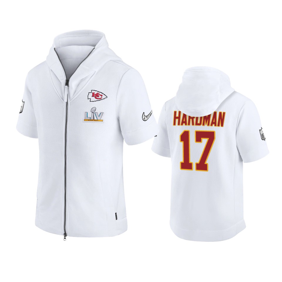 men's kansas city chiefs mecole hardman red super bowl lv full zip hoodie