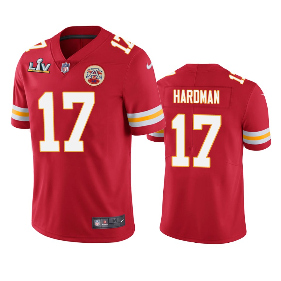 men's kansas city chiefs mecole hardman red super bowl lv vapor limited jersey