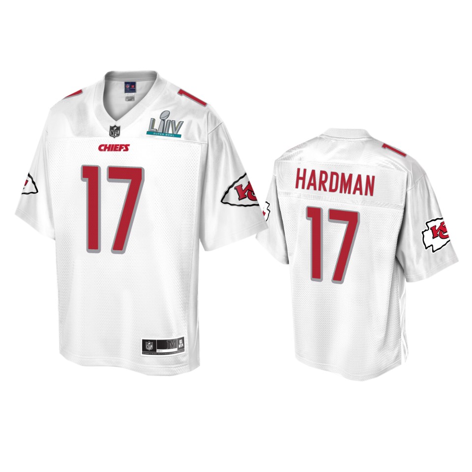 men's kansas city chiefs mecole hardman white super bowl liv champions jersey