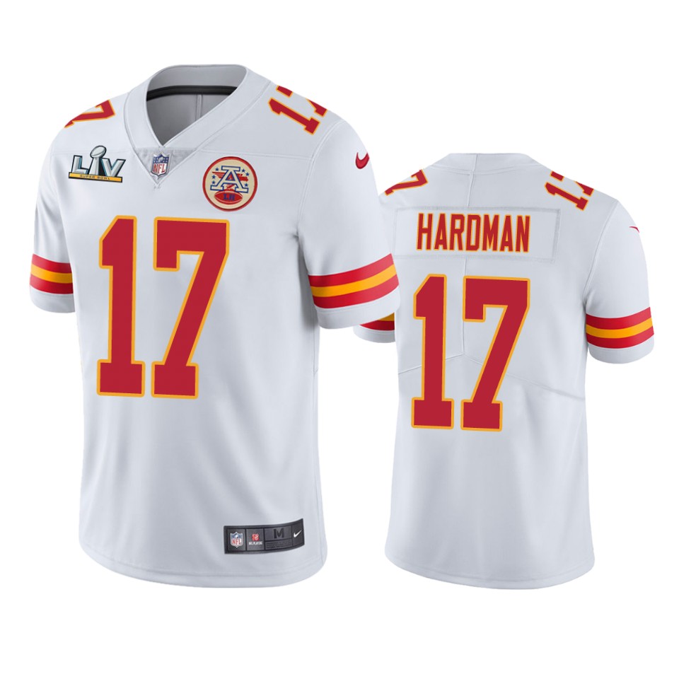 men's kansas city chiefs mecole hardman white super bowl lv vapor limited jersey