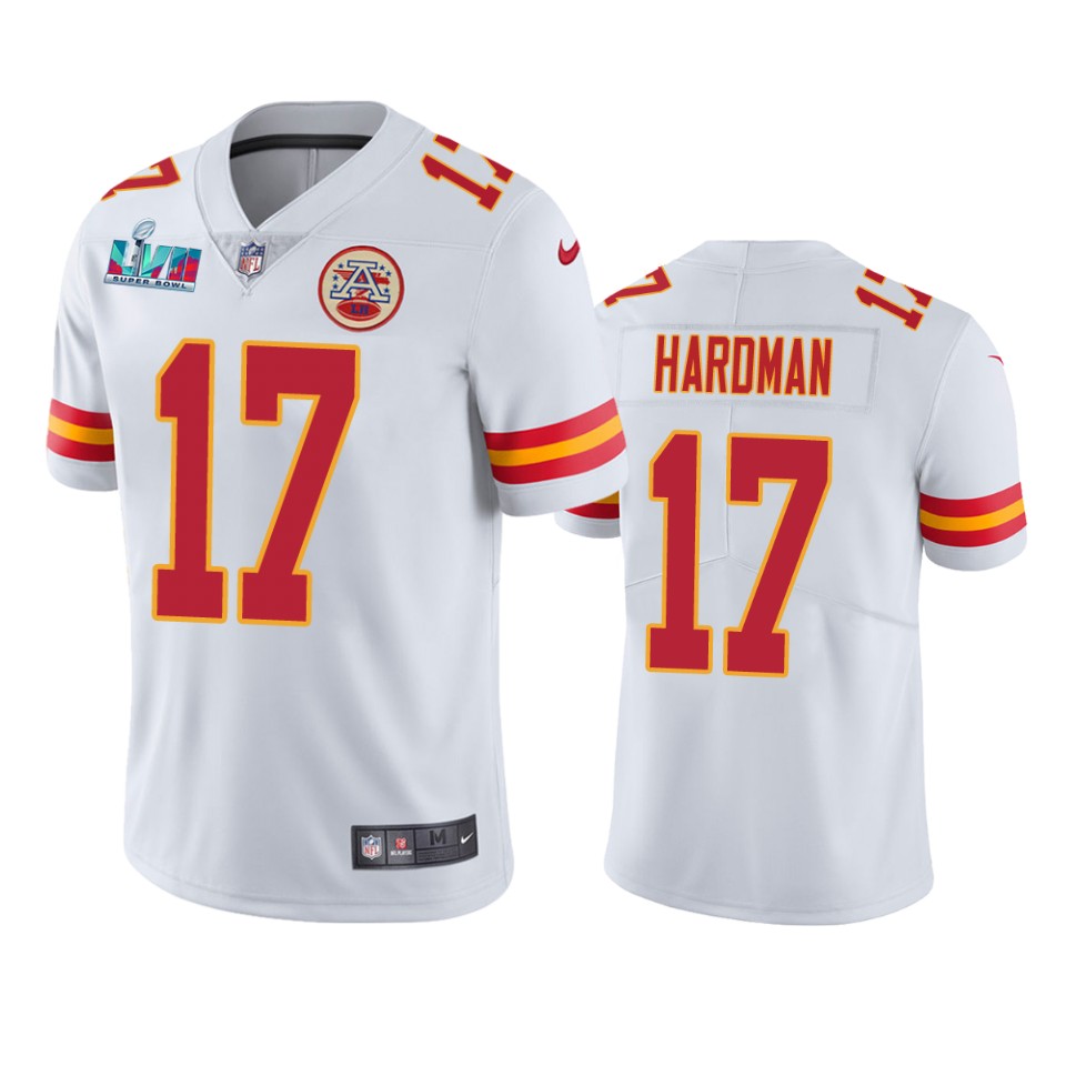 men's kansas city chiefs mecole hardman white super bowl lvii vapor limited jersey