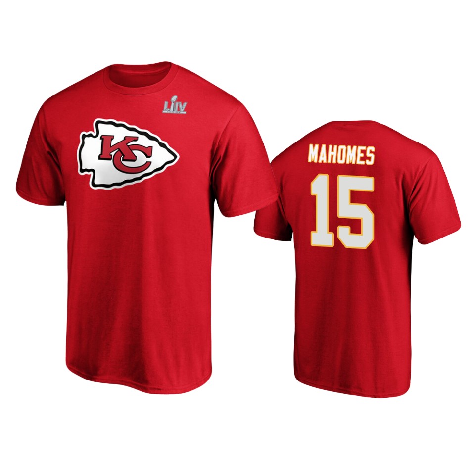 men's kansas city chiefs patrick mahomes red super bowl liv halfback player t shirt