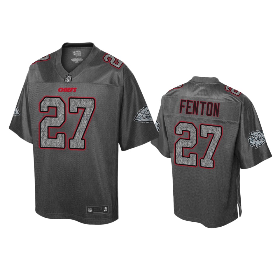 men's kansas city chiefs rashad fenton heather charcoal static fashion jersey
