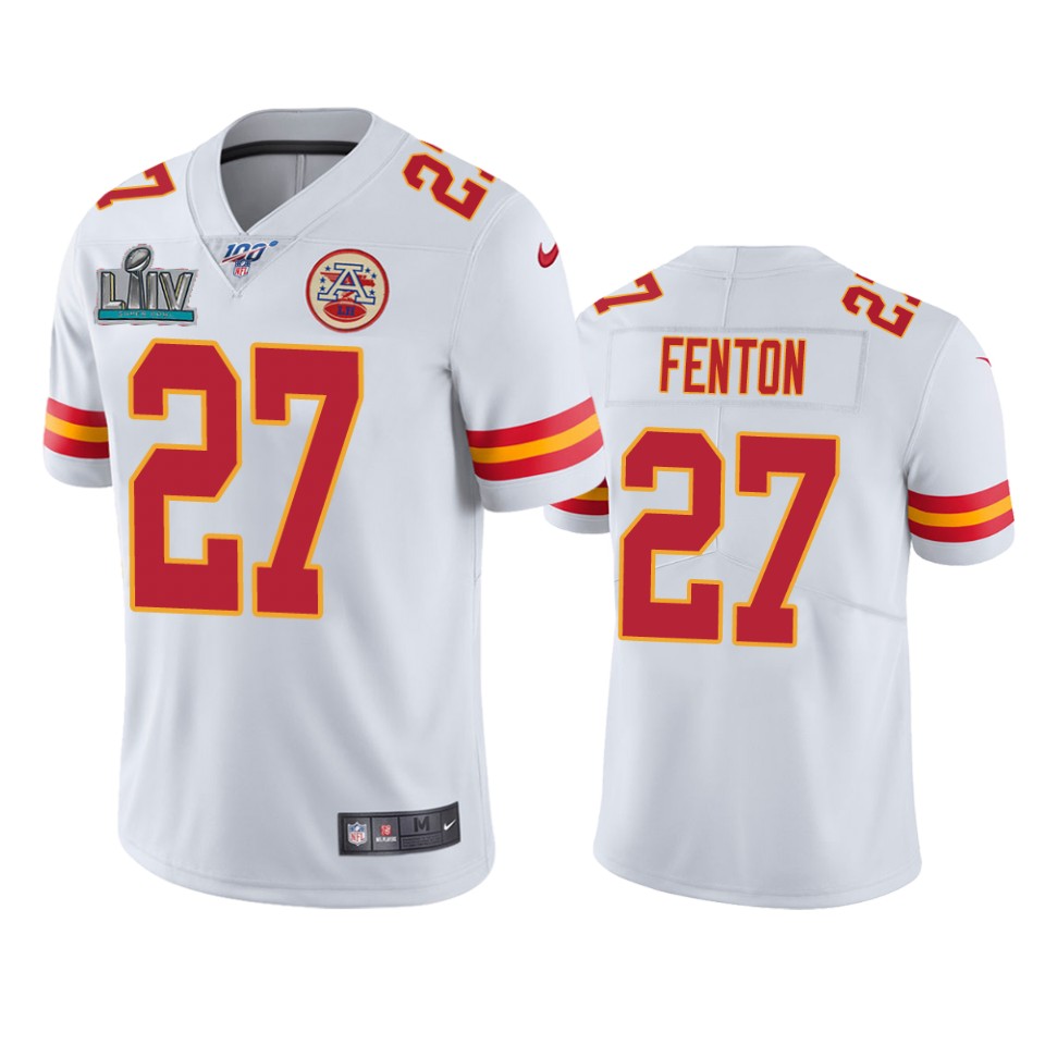 men's kansas city chiefs rashad fenton white super bowl liv vapor limited jersey
