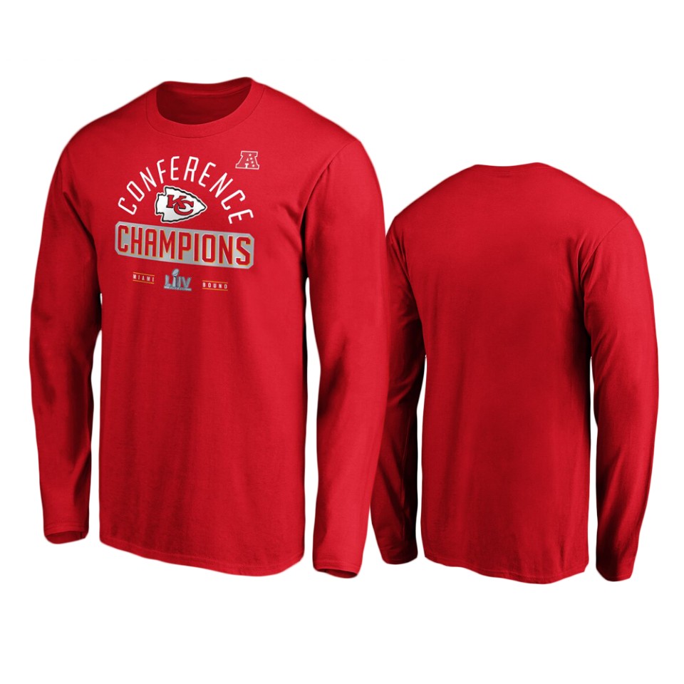 men's kansas city chiefs red 2019 afc champions first down long sleeve t shirt