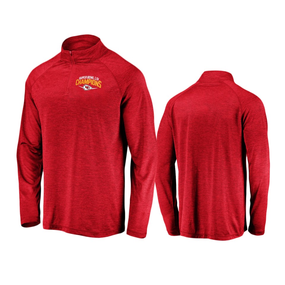 men's kansas city chiefs red super bowl liv champions replay quarter zip pullover jacket