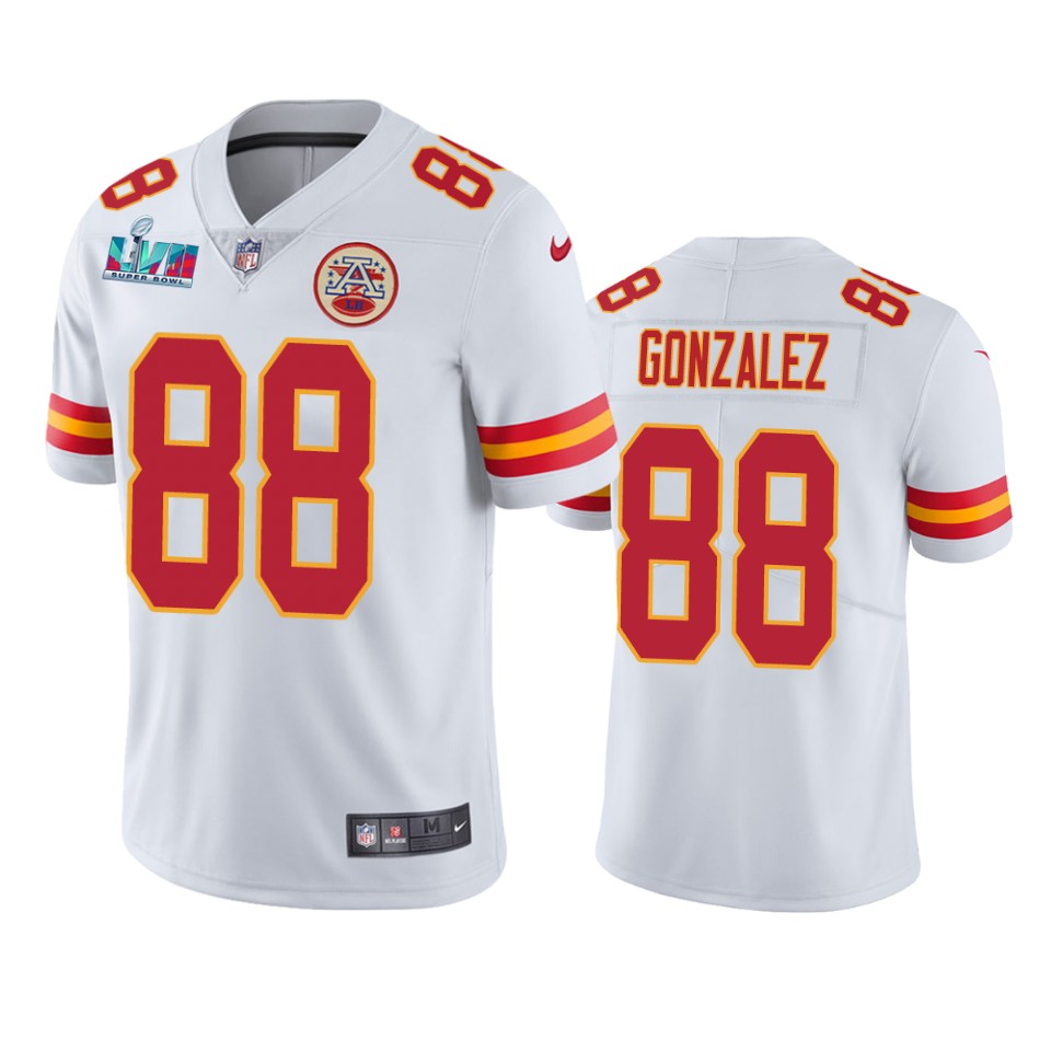 men's kansas city chiefs tony gonzalez white super bowl lvii vapor limited jersey