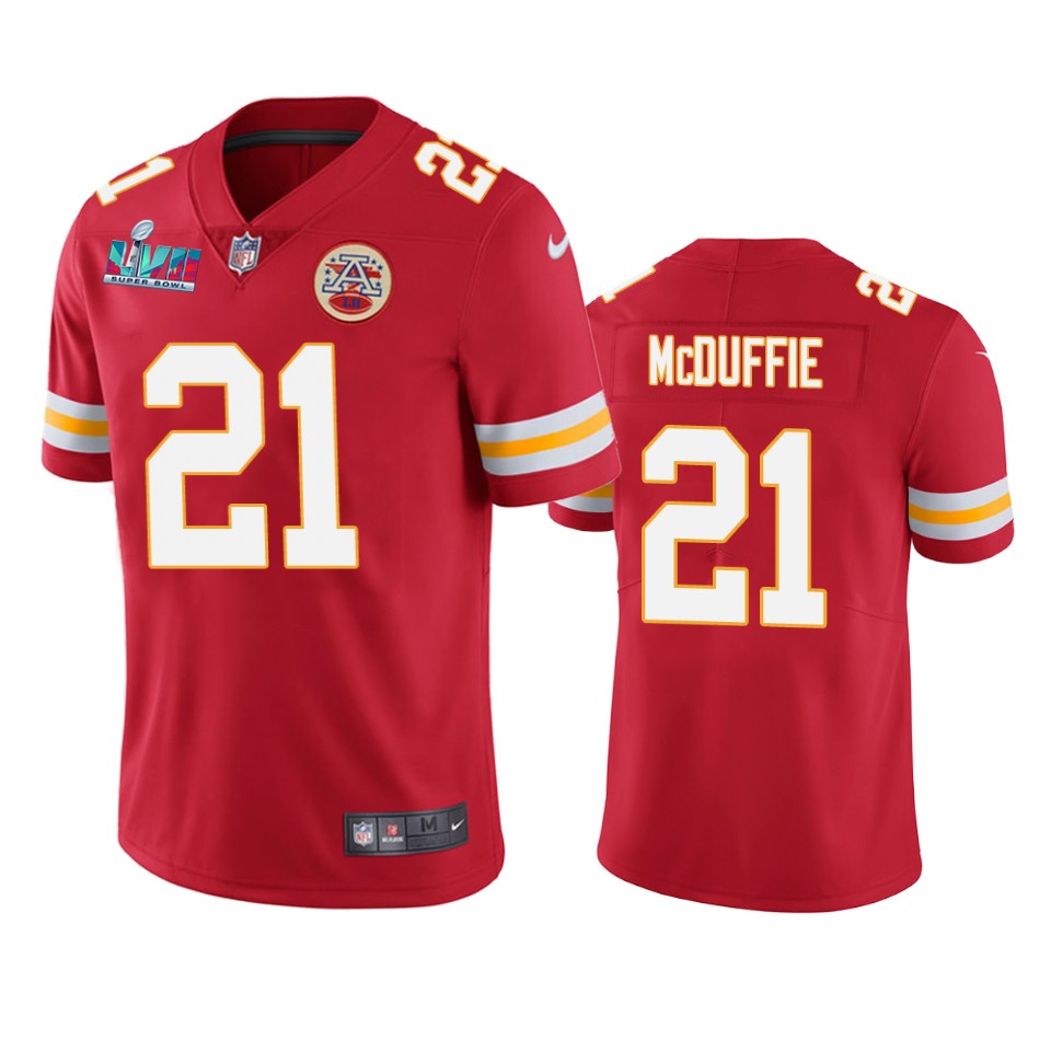 men's kansas city chiefs trent mcduffie red super bowl lvii vapor limited jersey