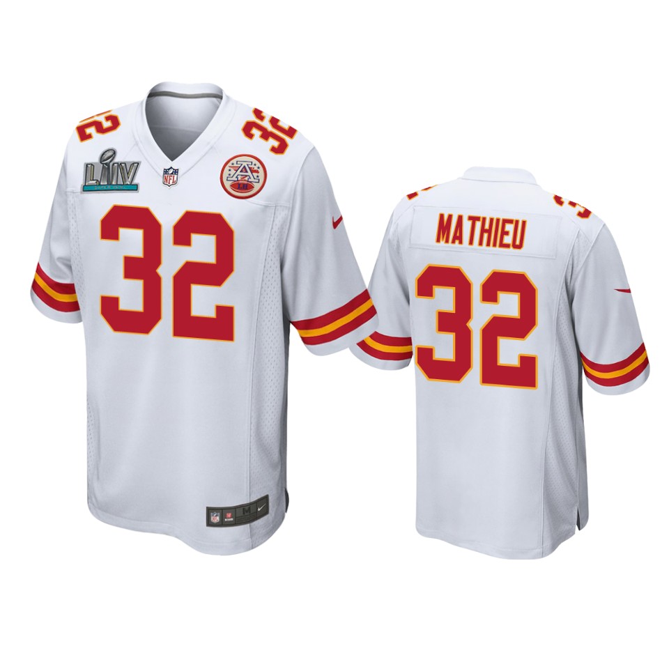 men's kansas city chiefs tyrann mathieu white super bowl liv game jersey