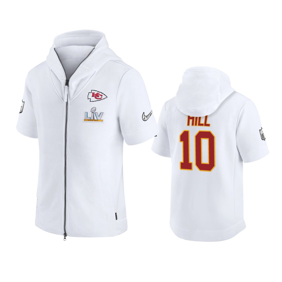 men's kansas city chiefs tyreek hill red super bowl lv full zip hoodie