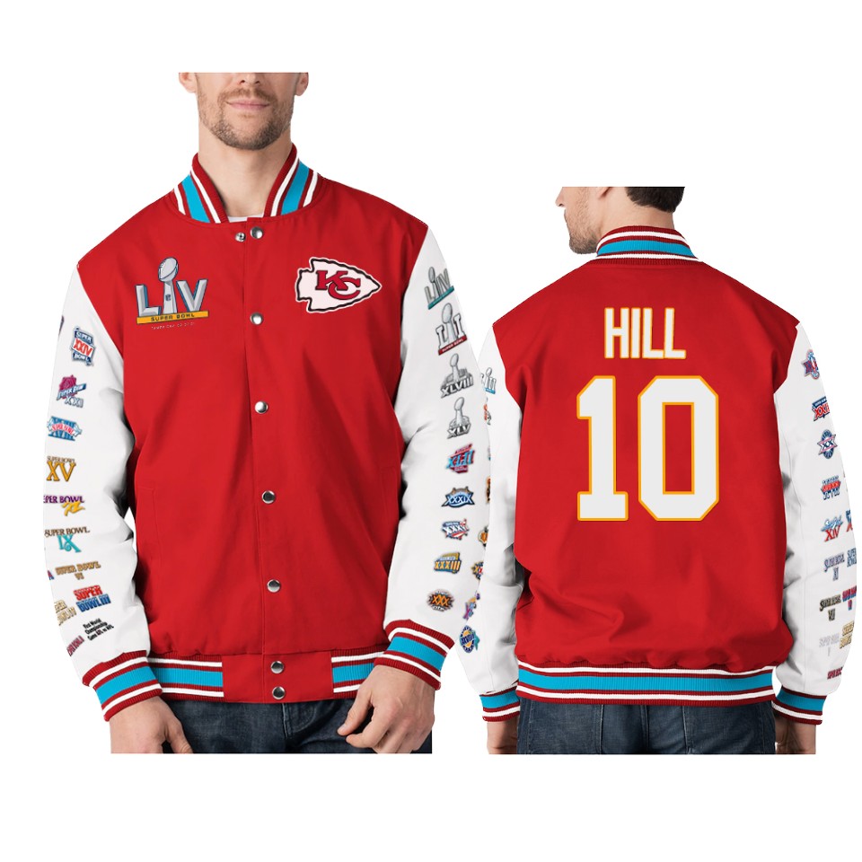 men's kansas city chiefs tyreek hill red super bowl lv jacket