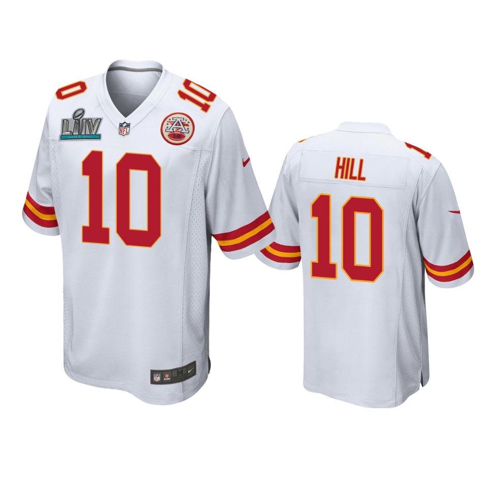 men's kansas city chiefs tyreek hill white super bowl liv game jersey