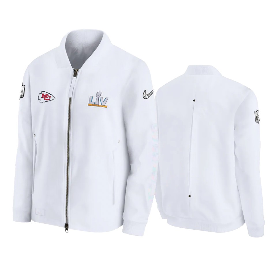 men's kansas city chiefs white super bowl lv diamond coaches jacket