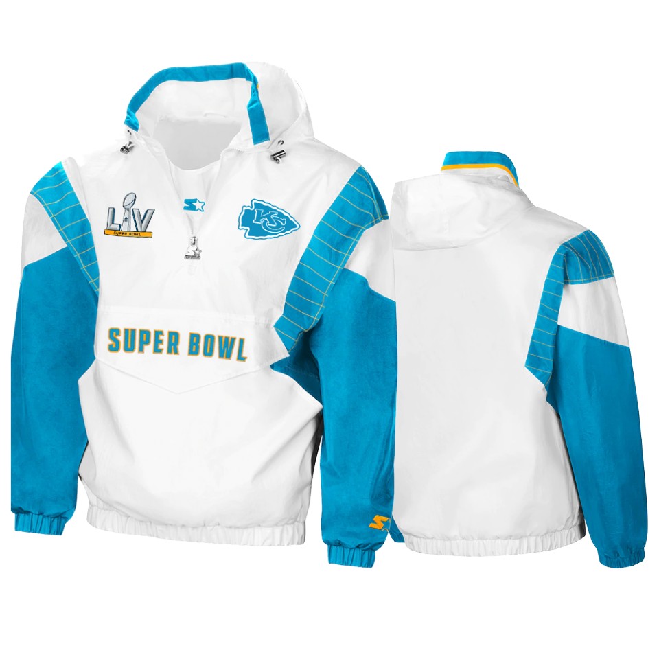 men's kansas city chiefs white super bowl lv jacket