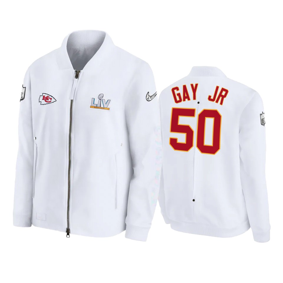 men's kansas city chiefs willie gay jr. white super bowl lv diamond coaches jacket