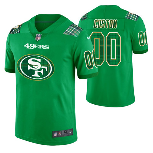 men's kelly green st. patrick's day 49ers custom jersey stitched