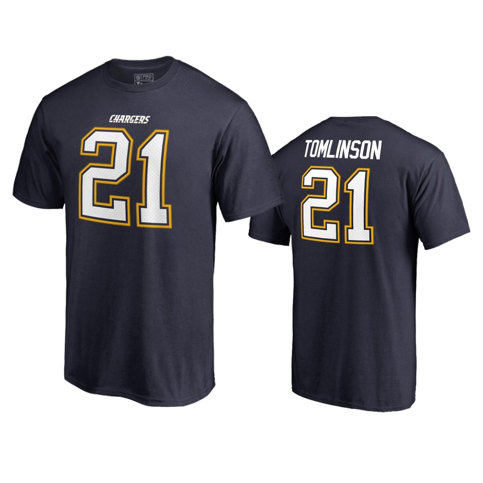 men's ladainian tomlinson navy authentic stack t shirt