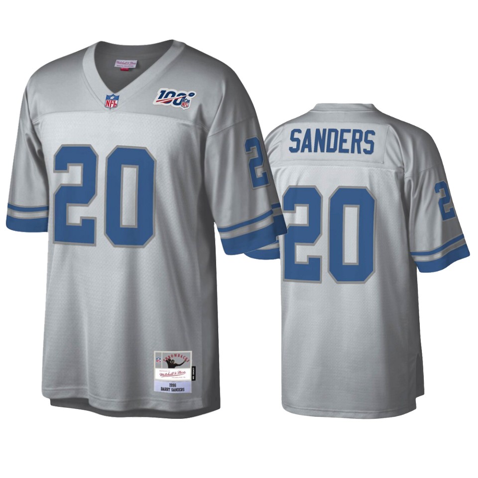 men's lions barry sanders platinum legacy nfl 100 jersey