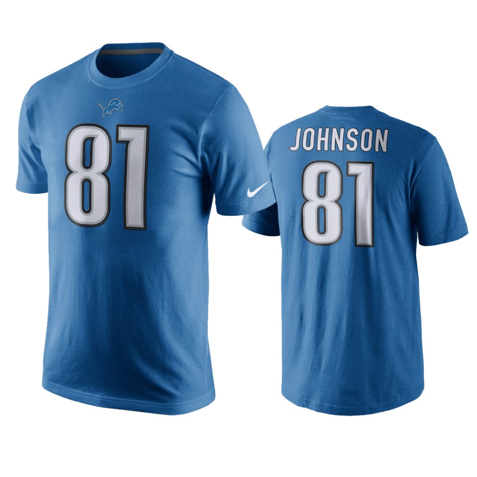 men's lions calvin johnson light blue retired player t shirt