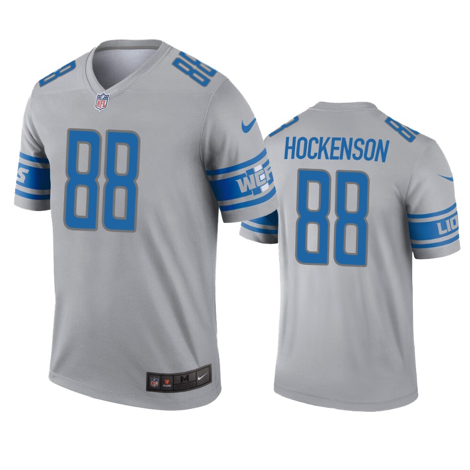men's lions t.j. hockenson gray inverted legend jersey