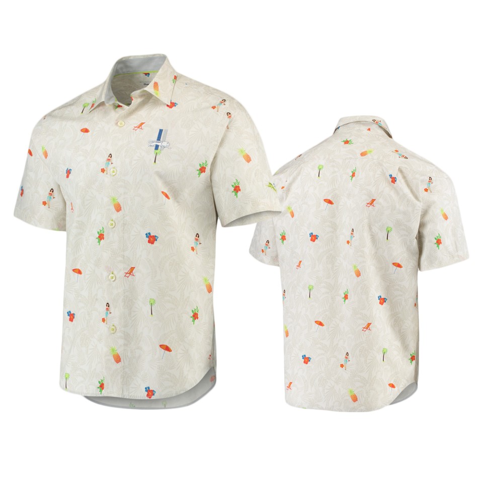 men's lions white beach cation throwback shirt