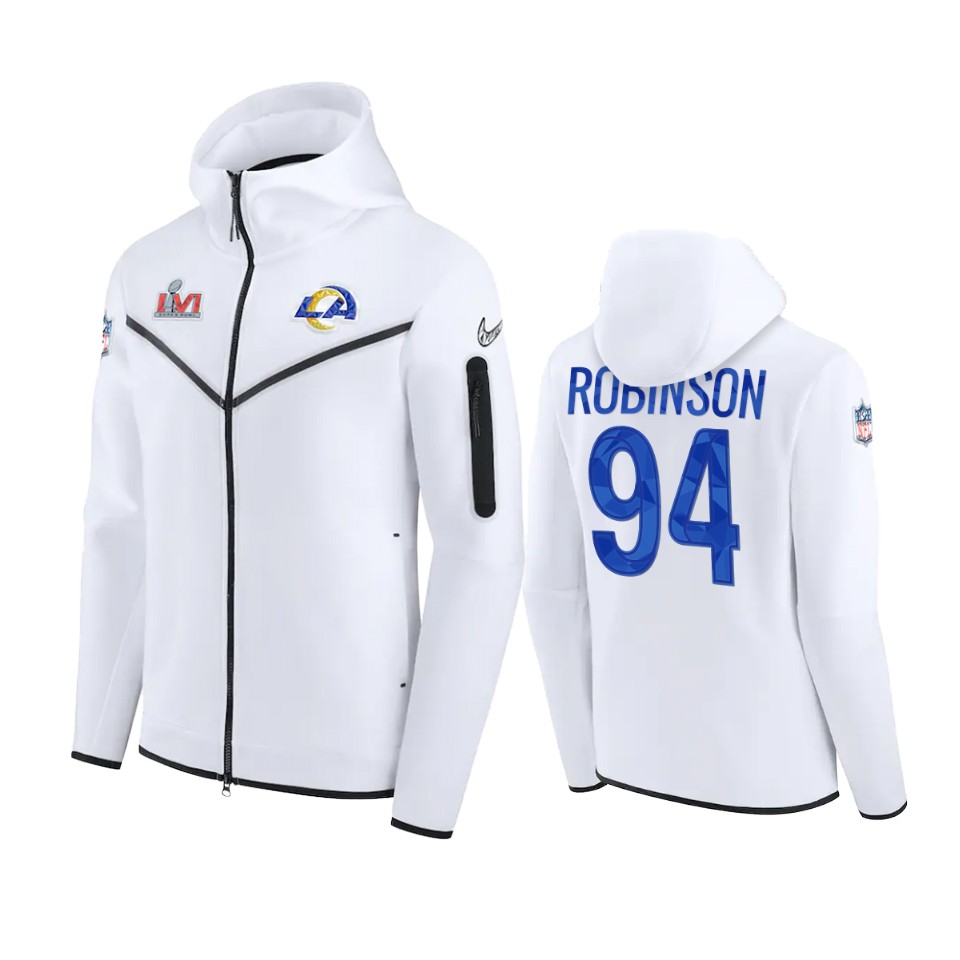 men's los angeles rams a'shawn robinson white diamond collection jacket