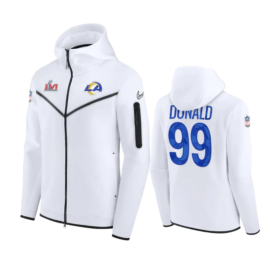men's los angeles rams aaron donald white diamond collection jacket