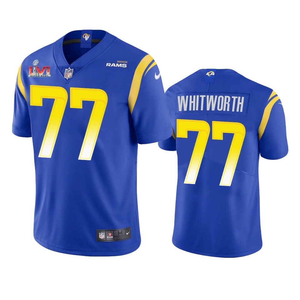 men's los angeles rams andrew whitworth royal super bowl lvi limited jersey