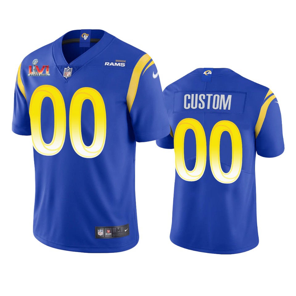 men's los angeles rams custom royal super bowl lvi limited jersey
