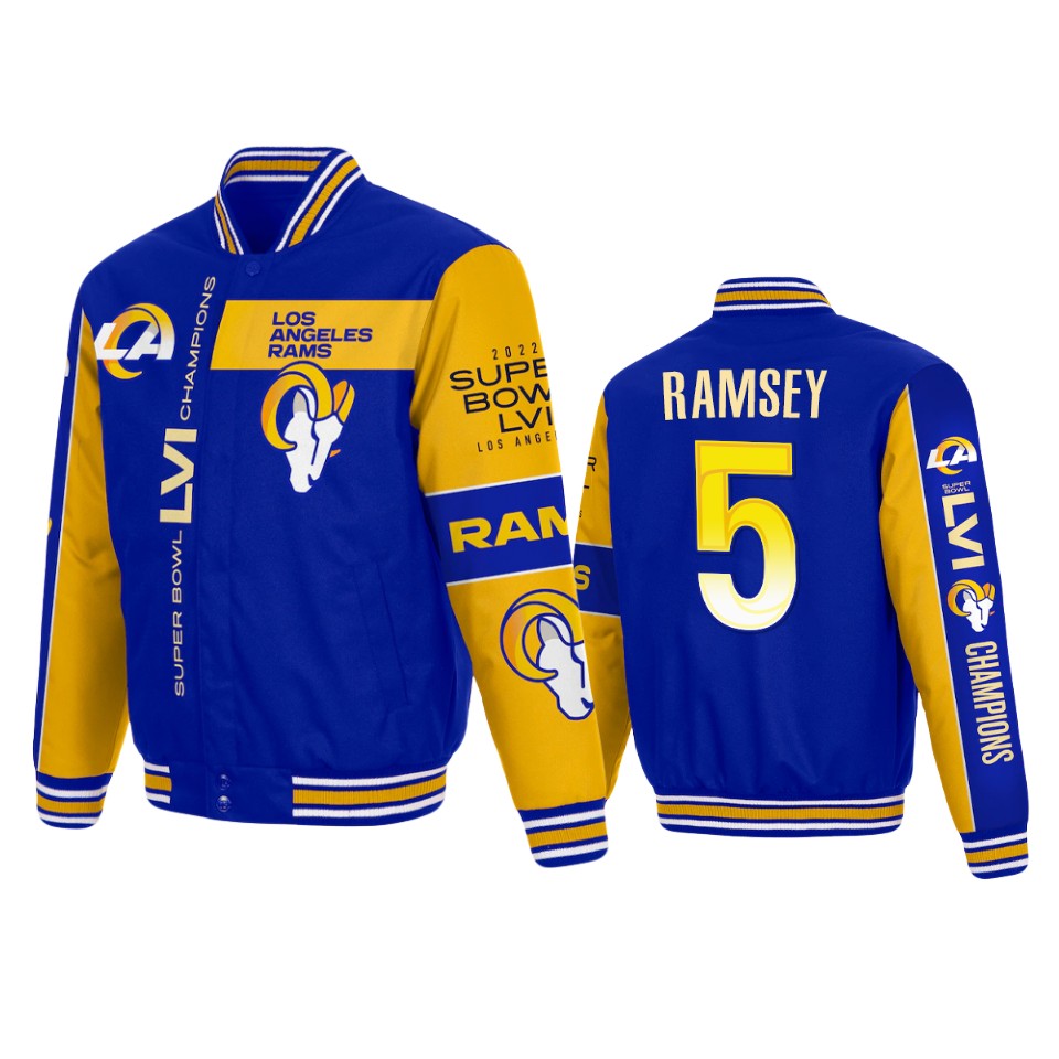 men's los angeles rams jalen ramsey royal full snap jacket