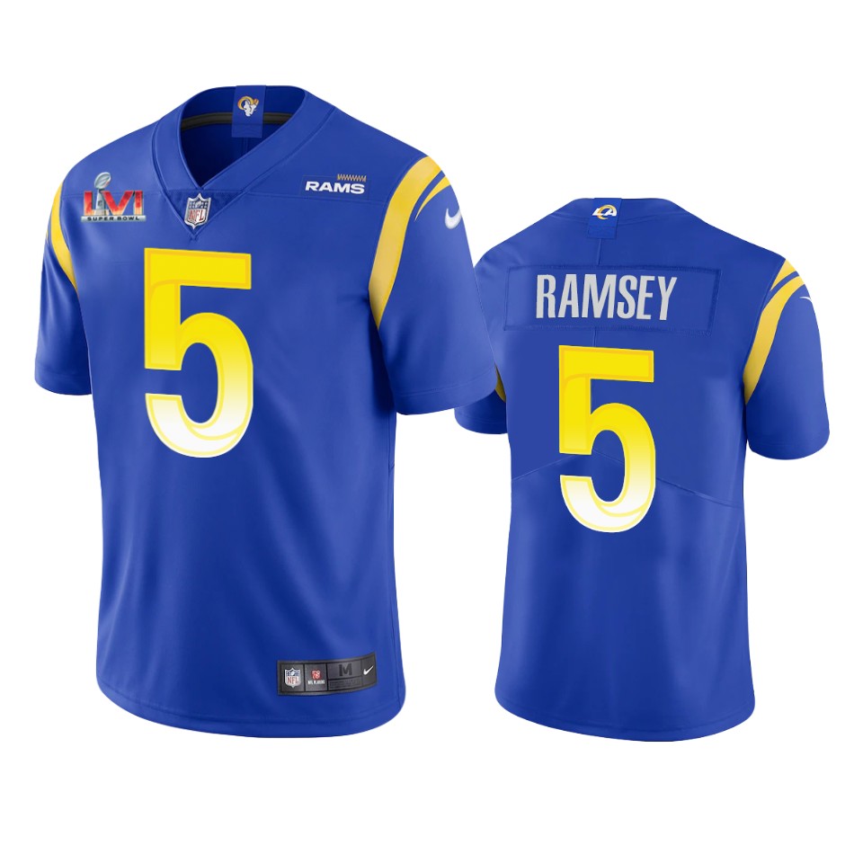 men's los angeles rams jalen ramsey royal super bowl lvi limited jersey