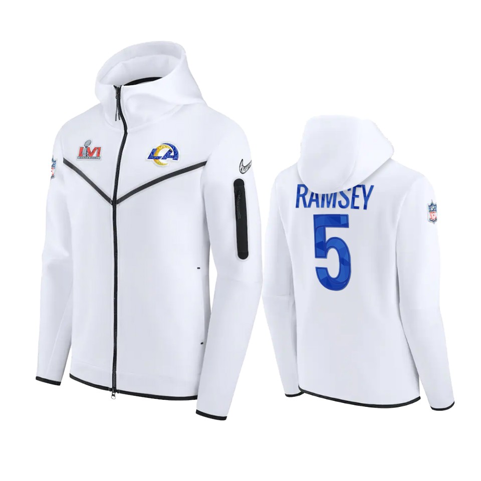 men's los angeles rams jalen ramsey white diamond collection jacket