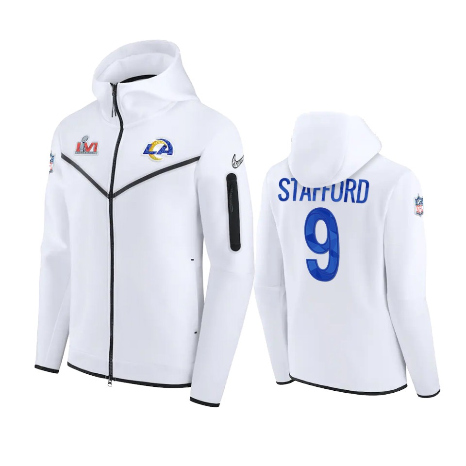 men's los angeles rams matthew stafford white diamond collection jacket